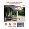 image:imageVEVOR Manual Retractable Awning 157 Outdoor Retractable Patio Awning Sunshade Shelter Height Adjustable Patio Door Window Canopy with Manual Crank Handle for Backyard Garden Balcony Dark GrayDark Gray