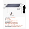 image:imageVEVOR Manual Retractable Awning 157 Outdoor Retractable Patio Awning Sunshade Shelter Height Adjustable Patio Door Window Canopy with Manual Crank Handle for Backyard Garden Balcony Dark GrayDark Gray