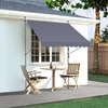 image:imageVEVOR Manual Retractable Awning 157 Outdoor Retractable Patio Awning Sunshade Shelter Height Adjustable Patio Door Window Canopy with Manual Crank Handle for Backyard Garden Balcony Dark GrayDark Gray