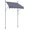 image:imageVEVOR Manual Retractable Awning 157 Outdoor Retractable Patio Awning Sunshade Shelter Height Adjustable Patio Door Window Canopy with Manual Crank Handle for Backyard Garden Balcony Dark GrayDark Gray