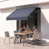 image:imageVEVOR Manual Retractable Awning 157 Outdoor Retractable Patio Awning Sunshade Shelter Height Adjustable Patio Door Window Canopy with Manual Crank Handle for Backyard Garden Balcony Dark GrayDark Gray