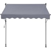 image:imageVEVOR Manual Retractable Awning 157 Outdoor Retractable Patio Awning Sunshade Shelter Height Adjustable Patio Door Window Canopy with Manual Crank Handle for Backyard Garden Balcony Dark GrayDark Gray