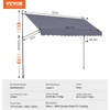 image:imageVEVOR Manual Retractable Awning 157 Outdoor Retractable Patio Awning Sunshade Shelter Height Adjustable Patio Door Window Canopy with Manual Crank Handle for Backyard Garden Balcony Dark GrayDark Gray