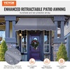 image:imageVEVOR Manual Retractable Awning 157 Outdoor Retractable Patio Awning Sunshade Shelter Height Adjustable Patio Door Window Canopy with Manual Crank Handle for Backyard Garden Balcony Dark GrayDark Gray