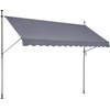 image:imageVEVOR Manual Retractable Awning 157 Outdoor Retractable Patio Awning Sunshade Shelter Height Adjustable Patio Door Window Canopy with Manual Crank Handle for Backyard Garden Balcony Dark GrayDark Gray