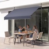 image:imageVEVOR Manual Retractable Awning 157 Outdoor Retractable Patio Awning Sunshade Shelter Height Adjustable Patio Door Window Canopy with Manual Crank Handle for Backyard Garden Balcony Dark GrayDark Gray