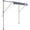 image:imageVEVOR Manual Retractable Awning 157 Outdoor Retractable Patio Awning Sunshade Shelter Height Adjustable Patio Door Window Canopy with Manual Crank Handle for Backyard Garden Balcony Dark GrayDark Gray