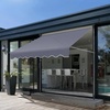 image:imageVEVOR Manual Retractable Awning 157 Outdoor Retractable Patio Awning Sunshade Shelter Height Adjustable Patio Door Window Canopy with Manual Crank Handle for Backyard Garden Balcony Dark GrayDark Gray