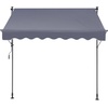 image:imageVEVOR Manual Retractable Awning 157 Outdoor Retractable Patio Awning Sunshade Shelter Height Adjustable Patio Door Window Canopy with Manual Crank Handle for Backyard Garden Balcony Dark GrayDark Gray
