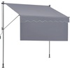 image:imageVEVOR Manual Retractable Awning 157 Outdoor Retractable Patio Awning Sunshade Shelter Height Adjustable Patio Door Window Canopy with Manual Crank Handle for Backyard Garden Balcony Dark GrayDark Gray