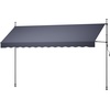 image:imageVEVOR Manual Retractable Awning 157 Outdoor Retractable Patio Awning Sunshade Shelter Height Adjustable Patio Door Window Canopy with Manual Crank Handle for Backyard Garden Balcony Dark GrayDark Gray