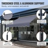 image:imageVEVOR Manual Retractable Awning 157 Outdoor Retractable Patio Awning Sunshade Shelter Height Adjustable Patio Door Window Canopy with Manual Crank Handle for Backyard Garden Balcony Dark GrayDark Gray