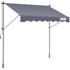 image:imageVEVOR Manual Retractable Awning 157 Outdoor Retractable Patio Awning Sunshade Shelter Height Adjustable Patio Door Window Canopy with Manual Crank Handle for Backyard Garden Balcony Dark GrayDark Gray