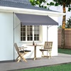 image:imageVEVOR Manual Retractable Awning 157 Outdoor Retractable Patio Awning Sunshade Shelter Height Adjustable Patio Door Window Canopy with Manual Crank Handle for Backyard Garden Balcony Dark GrayDark Gray