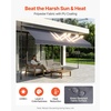 image:imageVEVOR Manual Retractable Awning 157 Outdoor Retractable Patio Awning Sunshade Shelter Height Adjustable Patio Door Window Canopy with Manual Crank Handle for Backyard Garden Balcony Dark GrayDark Gray