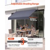 image:imageVEVOR Manual Retractable Awning 157 Outdoor Retractable Patio Awning Sunshade Shelter Height Adjustable Patio Door Window Canopy with Manual Crank Handle for Backyard Garden Balcony Dark GrayDark Gray