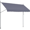image:imageVEVOR Manual Retractable Awning 157 Outdoor Retractable Patio Awning Sunshade Shelter Height Adjustable Patio Door Window Canopy with Manual Crank Handle for Backyard Garden Balcony Dark GrayDark Gray
