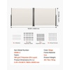image:imageVEVOR Retractable Side Awning 71 x 118 Patio Retractable Side Screen with 180 gm Polyester Fabric Waterproof Sunshade Outdoor Privacy Screen Room Divider for Garden Balcony Pools Deck GrayBeige