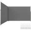 image:imageVEVOR Retractable Side Awning 71 x 118 Patio Retractable Side Screen with 180 gm Polyester Fabric Waterproof Sunshade Outdoor Privacy Screen Room Divider for Garden Balcony Pools Deck GrayGray