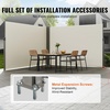 image:imageVEVOR Retractable Side Awning 71 x 118 Patio Retractable Side Screen with 180 gm Polyester Fabric Waterproof Sunshade Outdoor Privacy Screen Room Divider for Garden Balcony Pools Deck GrayBeige