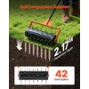 image:imageVEVOR Rolling Lawn Aerator 15 in Manual Push Aerator Roller with 42 Spikes amp 60 in Long Handle Fillable Drum for Added Weight HeavyDuty Lawn Soil Penetrator for Garden Yard Compacted SoilsRolling