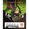 image:imageVEVOR Rolling Lawn Aerator 15 in Manual Push Aerator Roller with 42 Spikes amp 60 in Long Handle Fillable Drum for Added Weight HeavyDuty Lawn Soil Penetrator for Garden Yard Compacted SoilsStepOn