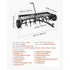 image:imageVEVOR Tow Behind Plug Aerator 40 in Lawn Spike Aerator with Universal Hitch 150lbs Weight Capacity Heavy Duty amp RustResistant Pull Behind Aeration Tool with Tray for Farmland amp Garden TractorsCore Aerator 48in