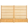 image:imageVEVOR Wooden Privacy Fence 48 x 49 inch Air Conditioner Fence 2 Panel Solid Outdoor Wood Privacy Screen with Metal Stakes Steel Frame Trash Can Hider Fences Suitable for Garden Pool2