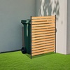 image:imageVEVOR Wooden Privacy Fence 48 x 49 inch Air Conditioner Fence 2 Panel Solid Outdoor Wood Privacy Screen with Metal Stakes Steel Frame Trash Can Hider Fences Suitable for Garden Pool1