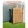 image:imageVEVOR Wooden Privacy Fence 48 x 49 inch Air Conditioner Fence 2 Panel Solid Outdoor Wood Privacy Screen with Metal Stakes Steel Frame Trash Can Hider Fences Suitable for Garden Pool1