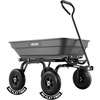 image:imageVEVOR 10 CuFt 1200LBS Poly Garden Cart Dump Wagon Heavy Duty Wheelbarrow with Convertible Handle and 13 Flat Free Tires Outdoor Yard Wagon ATV Trailer Dump Cart Tow Behind for Lawn Mower TractorDarkgrey