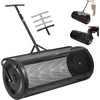 image:imageVEVOR Compost Spreader 165 Wide Peat Moss Spreader with T Shaped Handle 3 Heights Adjustable PowderCoated Steel Garden Peat Moss Roller Heavy Duty Grass Seed Roller for Planting Seeding Black44in