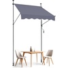 image:imageVEVOR Manual Retractable Awning 157 Outdoor Retractable Patio Awning Sunshade Shelter Height Adjustable Patio Door Window Canopy with Manual Crank Handle for Backyard Garden Balcony Dark GrayDark Gray