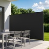 image:imageVEVOR Retractable Side Awning 71 x 118 Patio Retractable Side Screen with 180 gm Polyester Fabric Waterproof Sunshade Outdoor Privacy Screen Room Divider for Garden Balcony Pools Deck GrayBlack