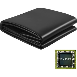 image:imageVEVOR 25 x 30 ft Pond Liner 14 Mil Thickness 3Layer Reinforced PE Fish Koi Pond Liner for Outdoor Ponds with Hemmed Edge and 4 Metal Buttonholes for Water Garden Waterfall and Fountains Black15 x 15 ft