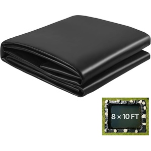 image:imageVEVOR 25 x 30 ft Pond Liner 14 Mil Thickness 3Layer Reinforced PE Fish Koi Pond Liner for Outdoor Ponds with Hemmed Edge and 4 Metal Buttonholes for Water Garden Waterfall and Fountains Black8 x 10 ft