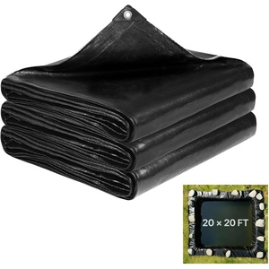 image:imageVEVOR 25 x 30 ft Pond Liner 14 Mil Thickness 3Layer Reinforced PE Fish Koi Pond Liner for Outdoor Ponds with Hemmed Edge and 4 Metal Buttonholes for Water Garden Waterfall and Fountains Black20 x 20 ft