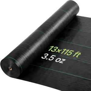 image:imageVEVOR 3x100FT 32oz Weed Barrier Fabric Heavy Duty Landscape Fabric Weed Blocker Fabric Garden Weed Mat Lawn Fabric Weed Control Fabric Driveway Fabric Ground Cover Woven Landscape Cloth Black13FT115FT35oz