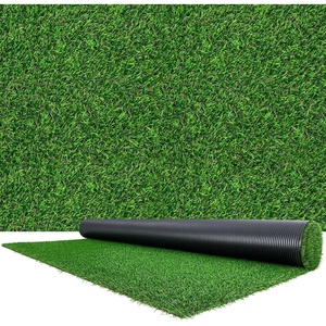 image:imageVEVOR Artificial Grass 15 x 7 ft Fake Grass Turf Rug 138 in Pile Height Realistic Synthetic Lawn Carpet Roll Mat Easy Clean Drainage Holes for Patio Garden Balcony Outdoor Indoor Decor Green65 x 10 FT