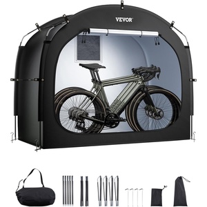 image:imageVEVOR Bike Tent 4 to 5 Bikes Outdoor Spacious Bike Storage Tent with Ventilated Window Waterproof EasytoInstall Bike Tent with High Strength Fiberglass amp Dual Zippers Fit for BicycleBlack Cabinshaped  XXXL for 56 Bikes w 2 Doors