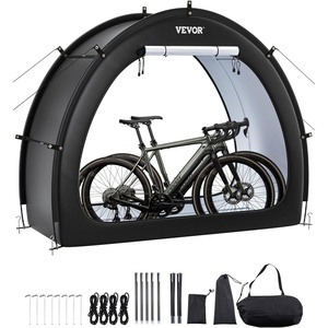 image:imageVEVOR Bike Tent 4 to 5 Bikes Outdoor Spacious Bike Storage Tent with Ventilated Window Waterproof EasytoInstall Bike Tent with High Strength Fiberglass amp Dual Zippers Fit for BicycleBlack Curved top  XXXL for 56 Bikes w 2 Doors