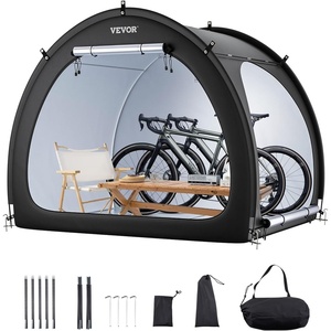 image:imageVEVOR Bike Tent 4 to 5 Bikes Outdoor Spacious Bike Storage Tent with Ventilated Window Waterproof EasytoInstall Bike Tent with High Strength Fiberglass amp Dual Zippers Fit for BicycleBlack Curved top  XL for 34 Bikes