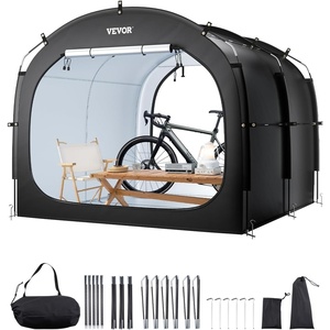 image:imageVEVOR Bike Tent 4 to 5 Bikes Outdoor Spacious Bike Storage Tent with Ventilated Window Waterproof EasytoInstall Bike Tent with High Strength Fiberglass amp Dual Zippers Fit for BicycleBlack Cabinshaped  XXL for 45 Bikes