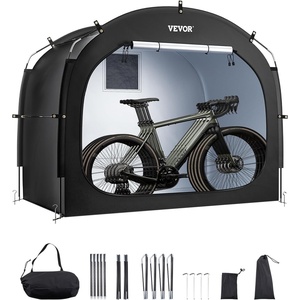 image:imageVEVOR Bike Tent 4 to 5 Bikes Outdoor Spacious Bike Storage Tent with Ventilated Window Waterproof EasytoInstall Bike Tent with High Strength Fiberglass amp Dual Zippers Fit for BicycleBlack Cabinshaped  L for 12 Bikes