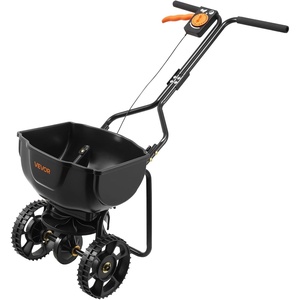 image:imageVEVOR Broadcast Spreader 50LBS Capacity Drop Spreader with Hopper Grate 18 in Spreading Width amp 30 Settings 10 in All Terrain Tires Garden amp Lawn Spreaders for Seed FertilizerBlack