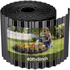 image:imageVEVOR Carbon Steel Landscape Edging 33 ft x 55 in Steel Edging for Landscaping with Gloves EasytoInstall Bendable Metal Strips Metal Garden Edge Border for Flower Bed Yard Pathway RustBlack