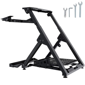 image:imageVEVOR Foldable Racing Steering Wheel Stand Height Adjustable Universal Base Compatible with Logitech amp Thrustmaster Racing Wheel and Pedal Heavyduty Frame Standard GTFormula Seating PortableSquare pipe