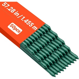 image:imageVEVOR Garden Stakes 50 Pack 4606 inch Plastic Coated Metal Tomato Stakes Garden Sticks for Plants Support with Pointed End and NonSlip Bumps for Growing Climbing Plants Outdoor Vegetables15m11mm