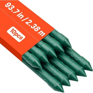 image:imageVEVOR Garden Stakes 50 Pack 4606 inch Plastic Coated Metal Tomato Stakes Garden Sticks for Plants Support with Pointed End and NonSlip Bumps for Growing Climbing Plants Outdoor Vegetables24m20mm