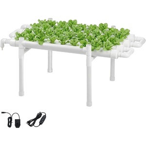 image:imageVEVOR Hydroponics Growing System Kit 1Tier 36 Sites UPVC Pipe Hydroponic Grow Kit with Timed Irrigation Sun amp Light Blocking Pipes Indoor Home Garden Vegetable Planting Grow Kits for Fruit HerbBlack  White  Premium Version